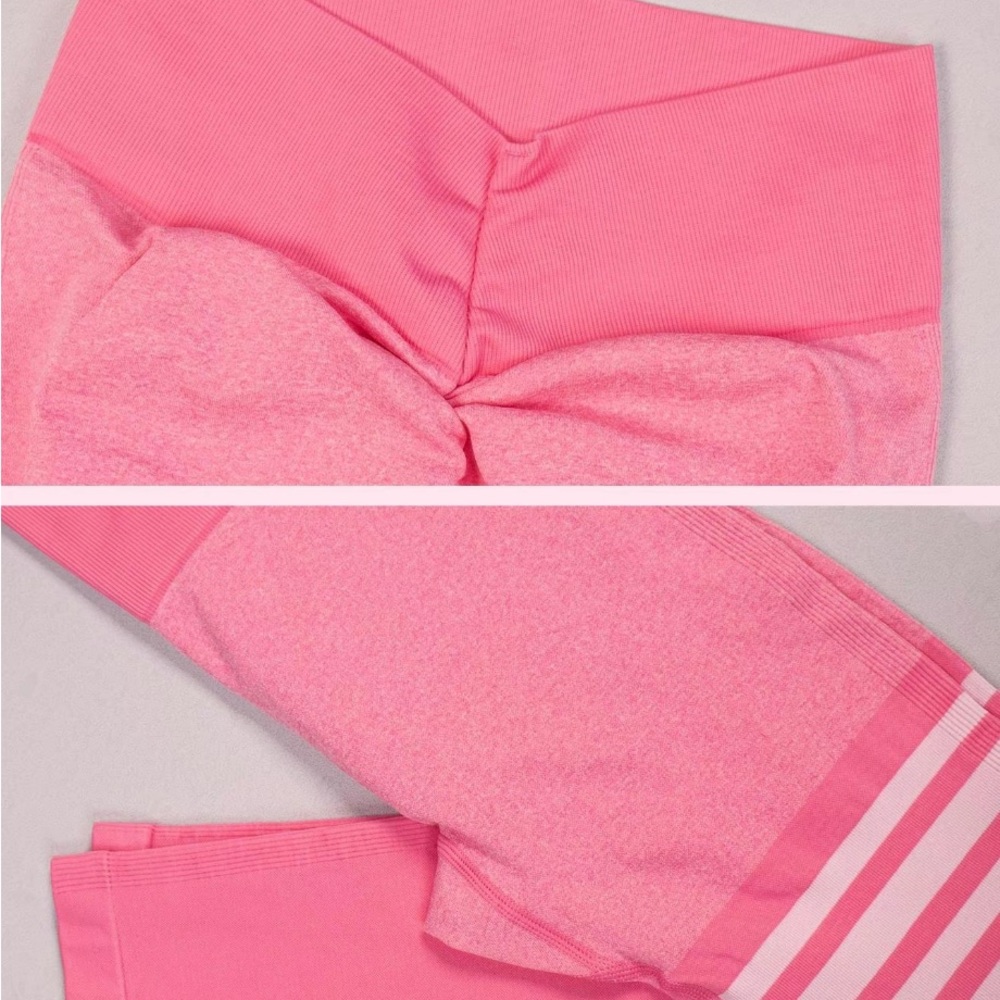 Sporty Women’s Striped Print Runched V-Waist Leggings Size XL - Picture 5 of 6